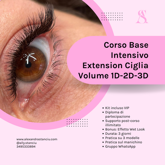 Corso Base Intensivo Extension Ciglia Volume 1D-2D-3D